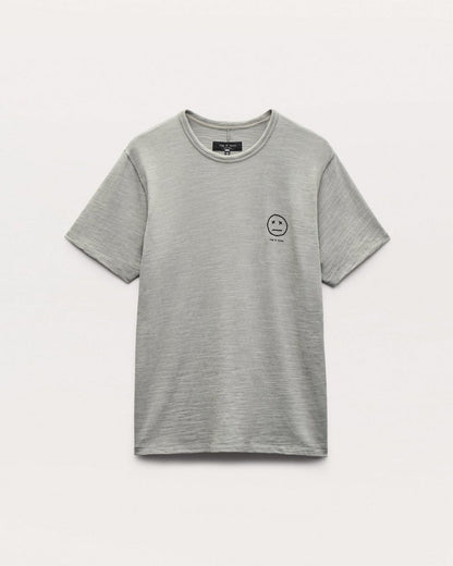 Sour Face Embroidered Tee - Leaf Grey