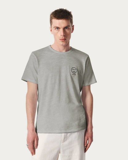 Sour Face Embroidered Tee - Leaf Grey