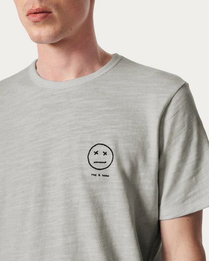 Sour Face Embroidered Tee - Leaf Grey