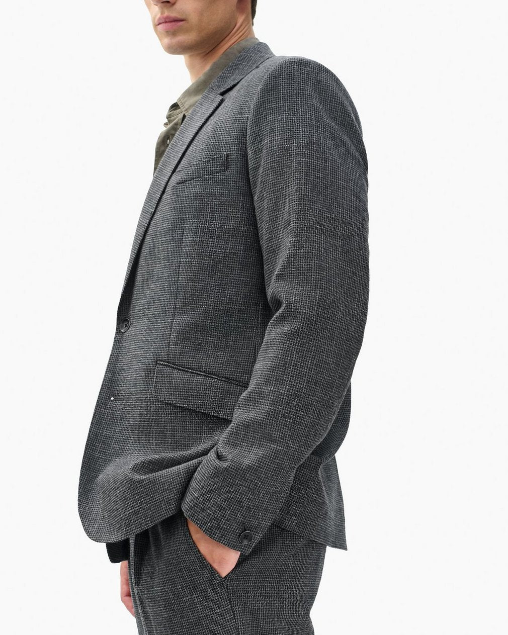 Butler Italian Houndstooth Blazer - Black/Grey