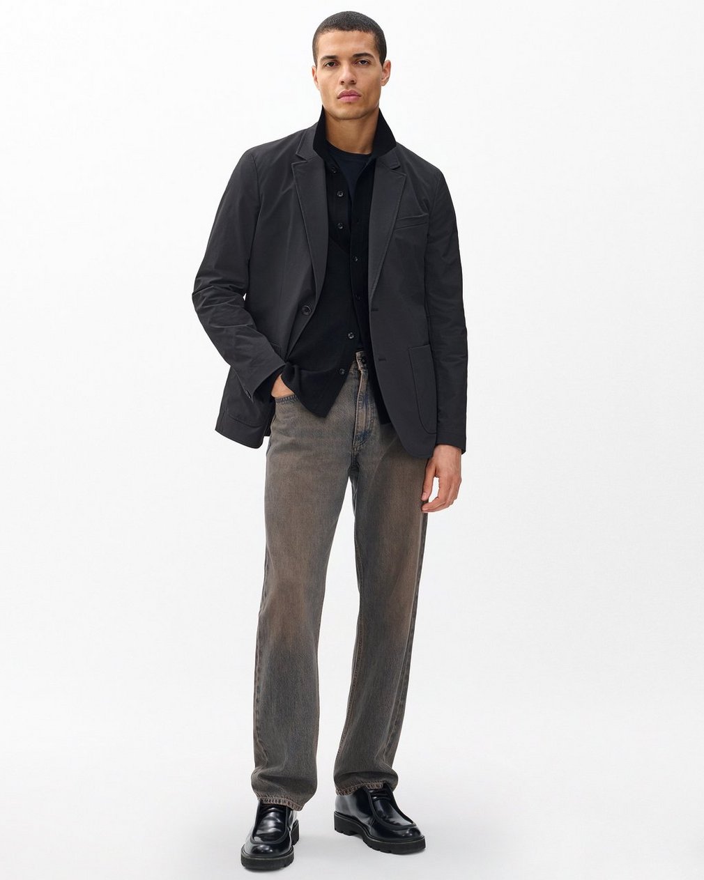 Butler Stretch Nylon Blazer - Black