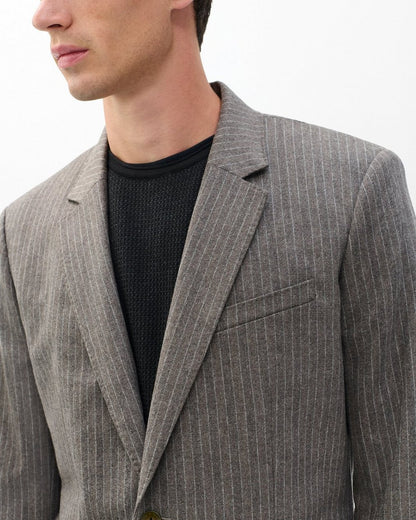 Butler Italian Flannel Blazer - Mink Stripe