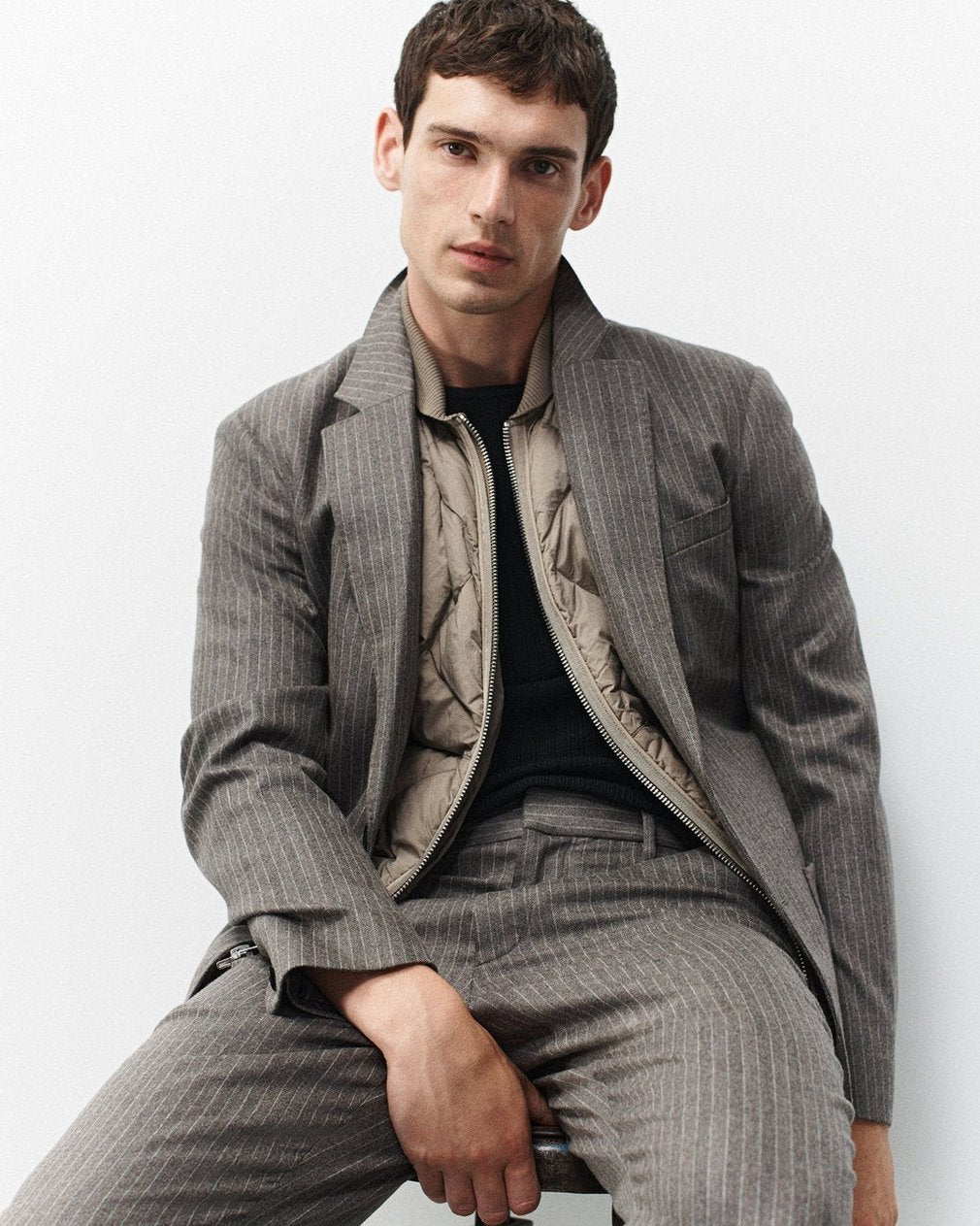 Butler Italian Flannel Blazer - Mink Stripe