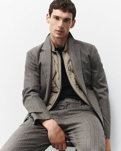 Butler Italian Flannel Blazer - Mink Stripe
