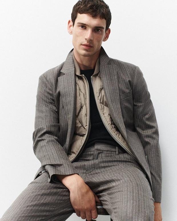 Butler Italian Flannel Blazer - Mink Stripe