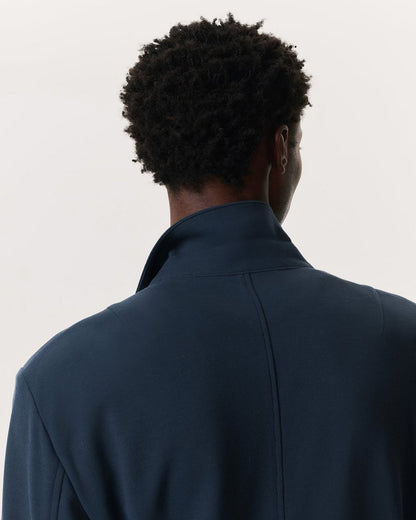 Achilles Italian Cotton-Blend Knit Blazer - Ink Blue