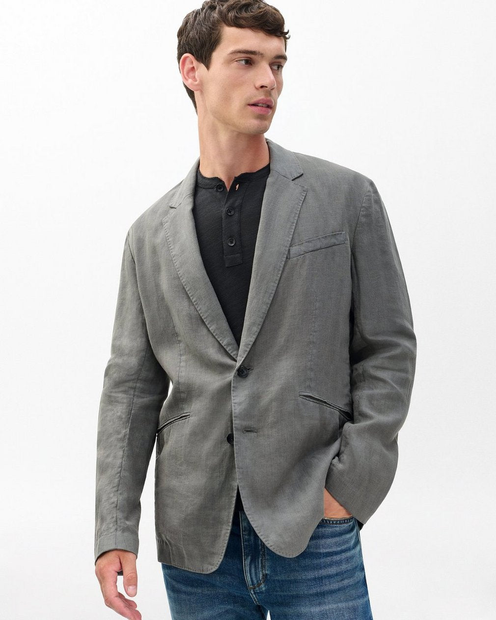 Butler Linen Blazer - Pavement