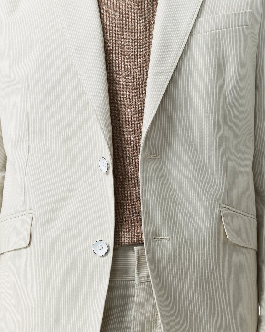 Butler Striped Stretch Cotton Blazer - Grey Stripe