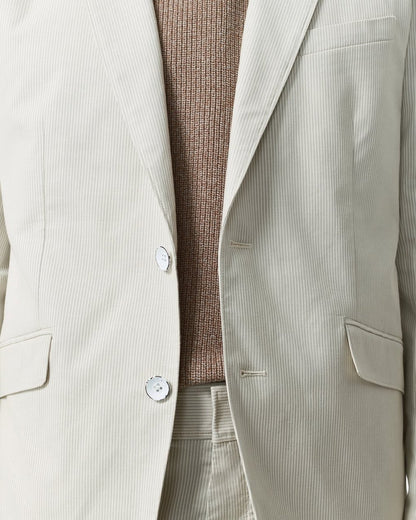Butler Striped Stretch Cotton Blazer - Grey Stripe