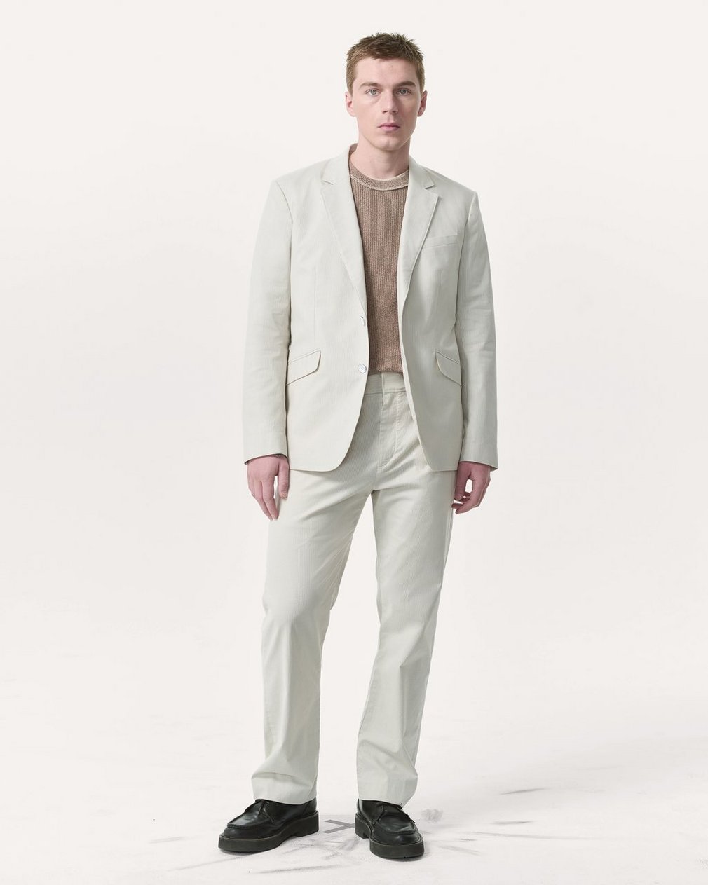 Butler Striped Stretch Cotton Blazer - Grey Stripe