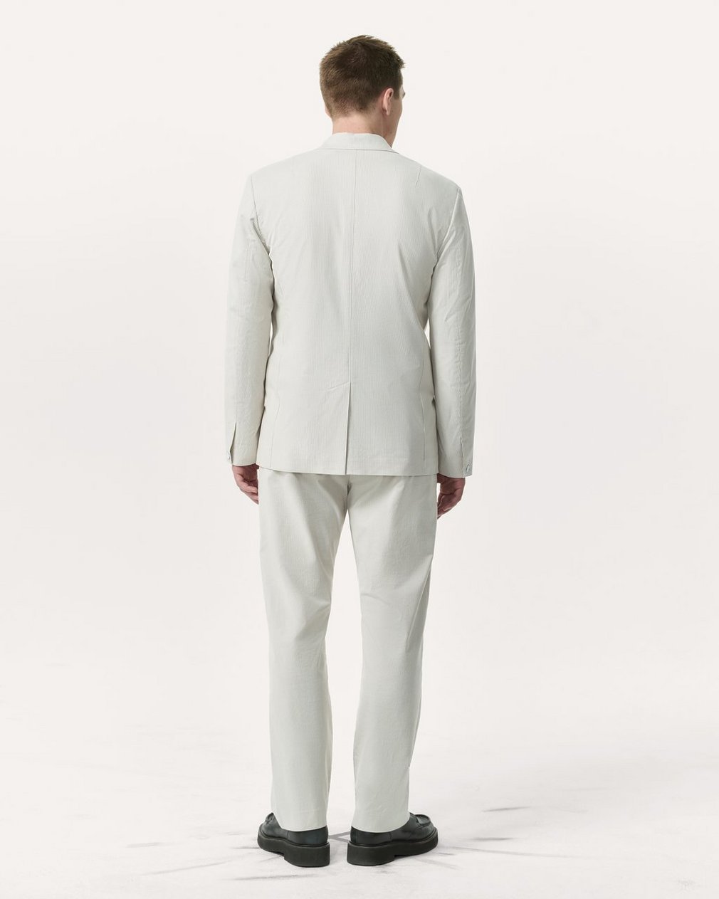 Butler Striped Stretch Cotton Blazer - Grey Stripe