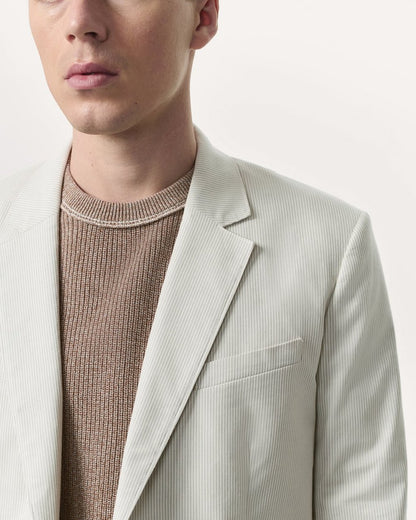 Butler Striped Stretch Cotton Blazer - Grey Stripe