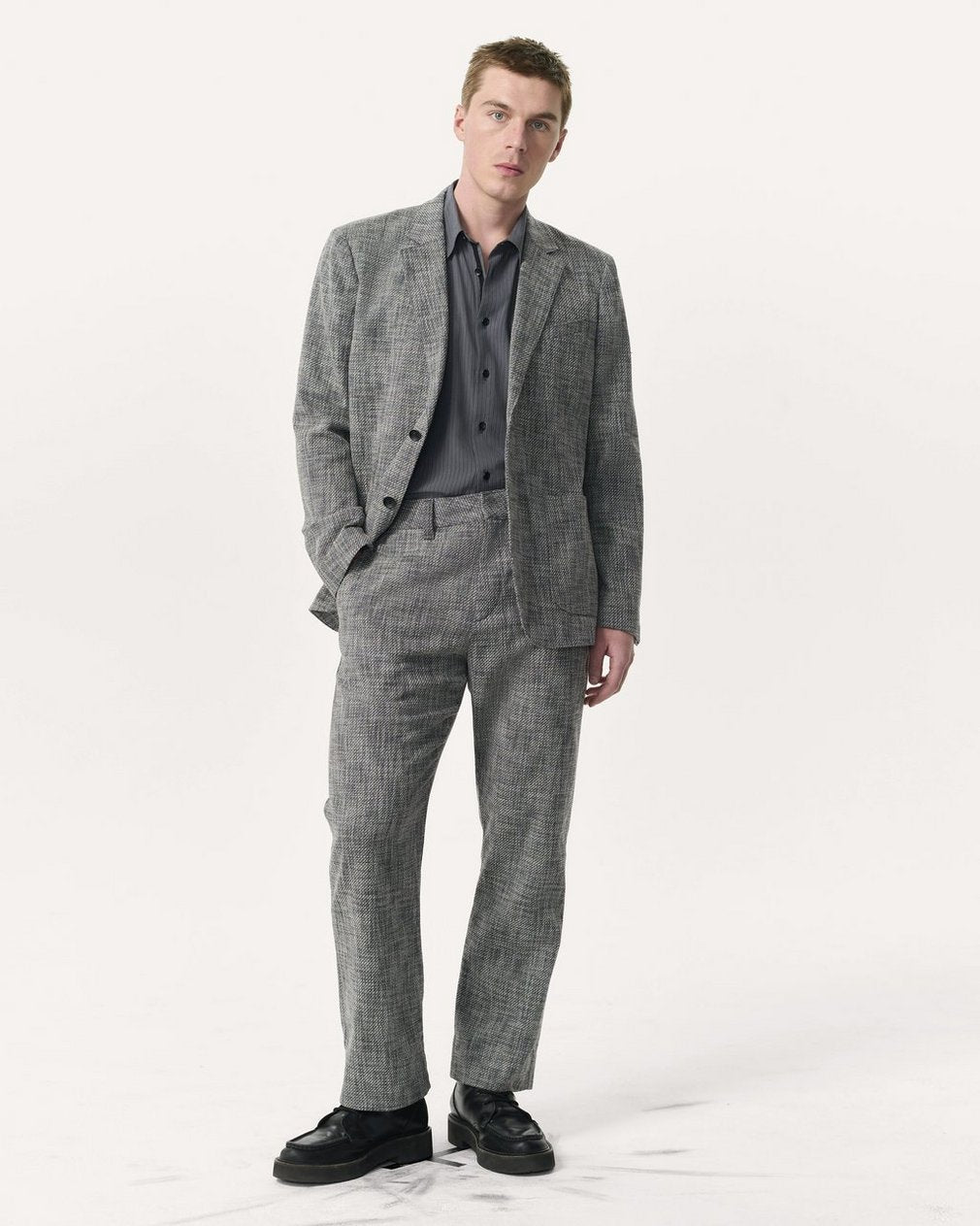 Butler Italian Tweed Patch Pocket Blazer - Navy Multi