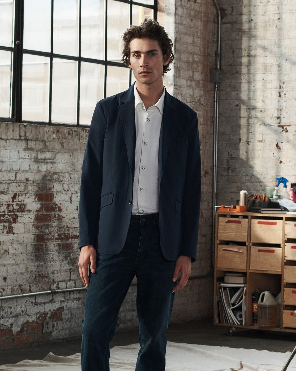 Butler Stretch Nylon Blazer - Navy