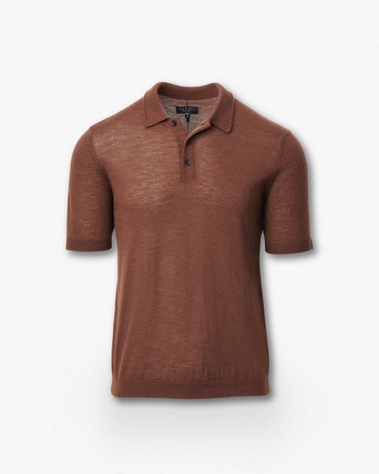 Downing Lightweight Cashmere Polo - Brown