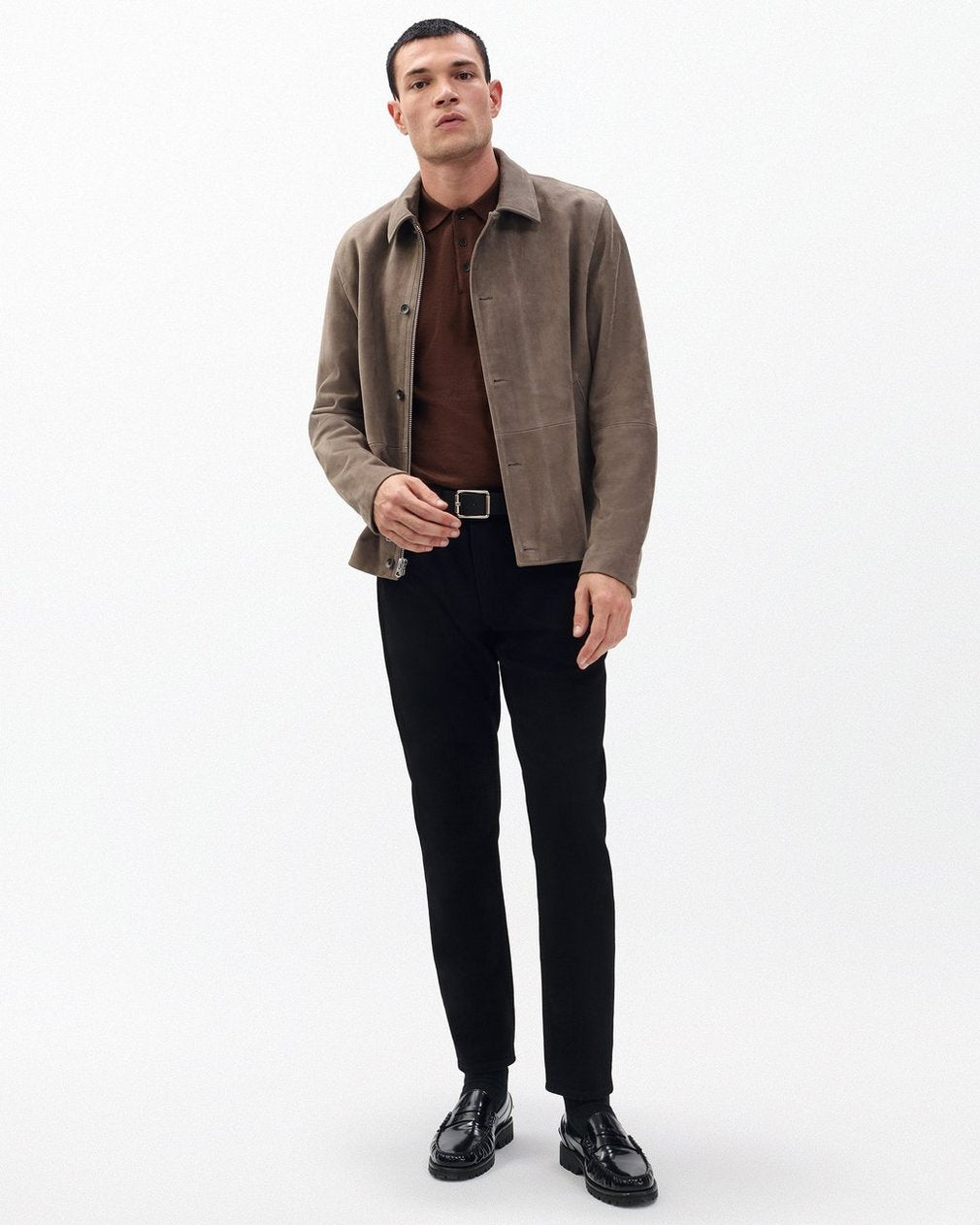 Downing Lightweight Cashmere Polo - Brown