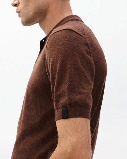 Downing Lightweight Cashmere Polo - Brown