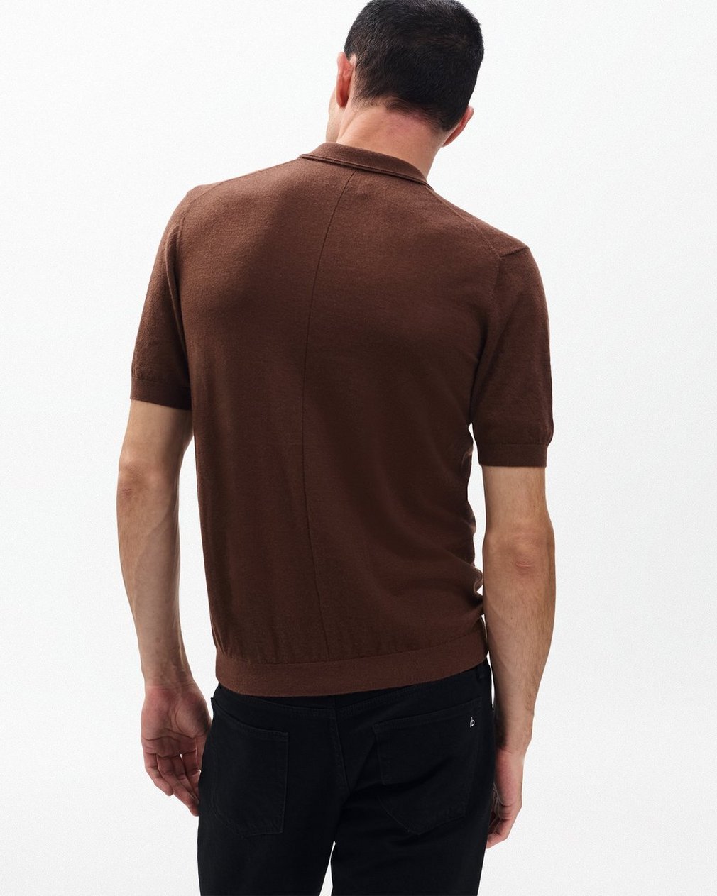 Downing Lightweight Cashmere Polo - Brown