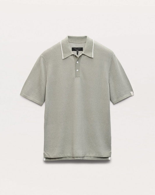 Harvey Knit Polo Shirt - Leaf Grey