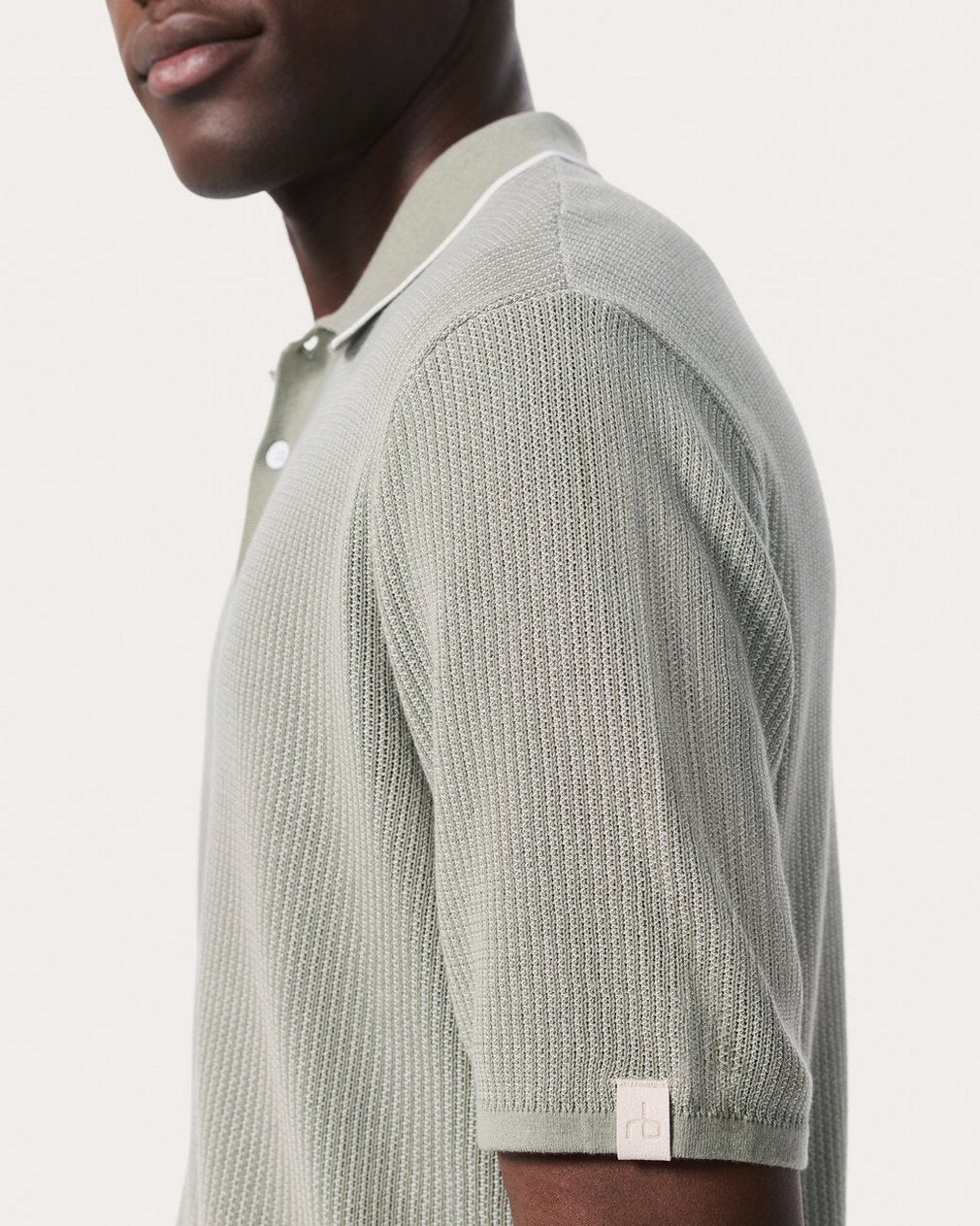 Harvey Knit Polo Shirt - Leaf Grey