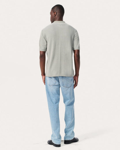 Harvey Knit Polo Shirt - Leaf Grey