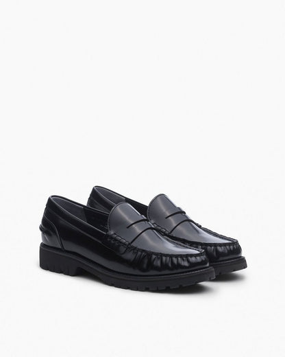 Chris Leather Loafers - Black