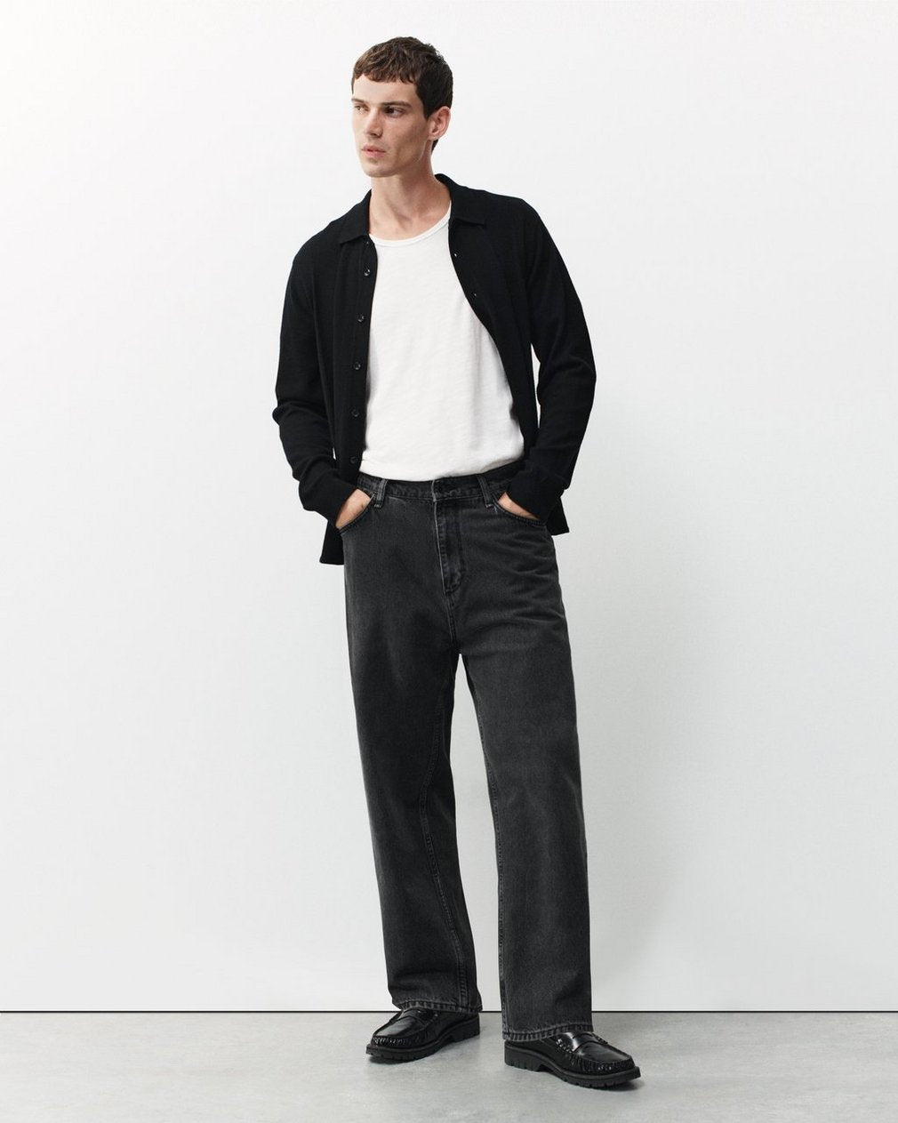 Chris Leather Loafers - Black