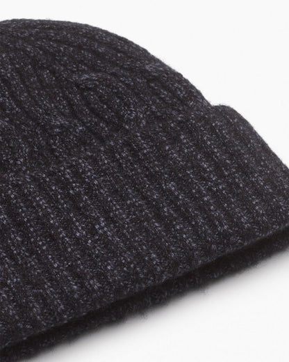 Cable-Knit Beanie - Navy Multi