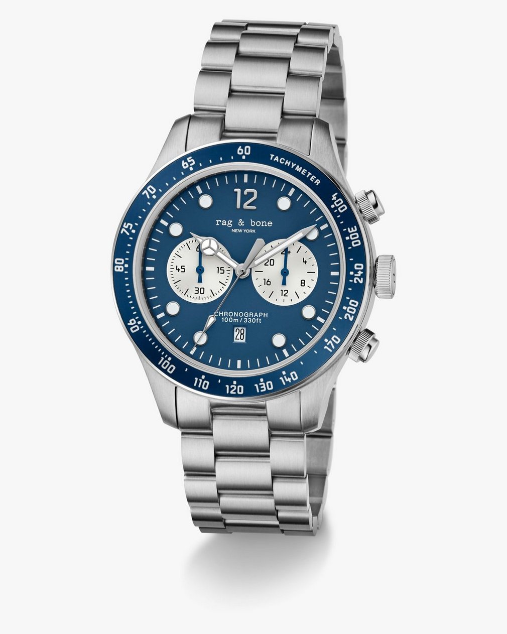 Reid Chronograph Bracelet Watch, 42mm - Silver Blue