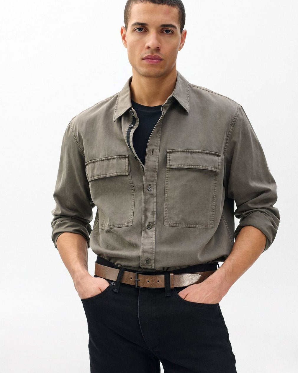 Parker Leather Belt - Dark Clove