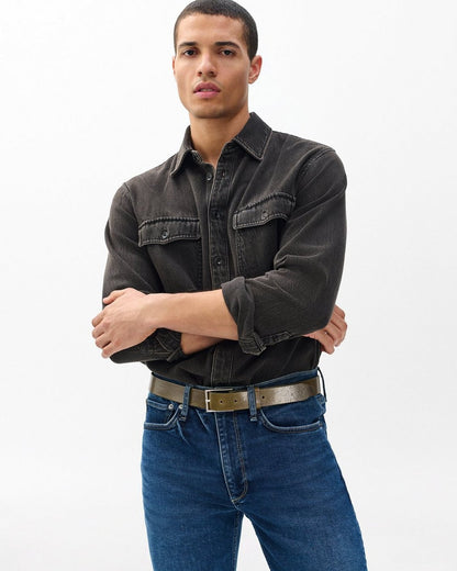 Parker Leather Belt - Olive