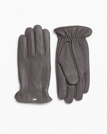 Evan Leather Gloves - Dark Grey