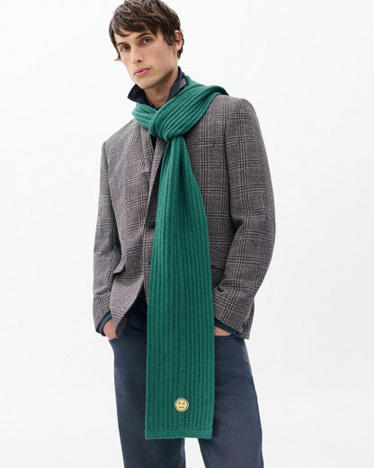 Sour Face Wool Scarf - Pine Multi
