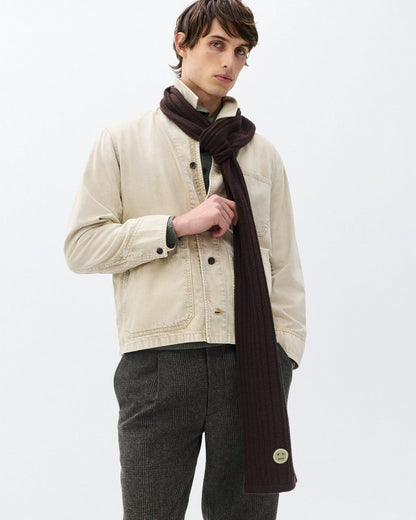 Sour Face Wool Scarf - Brown