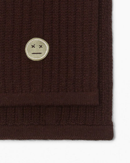 Sour Face Wool Scarf - Brown