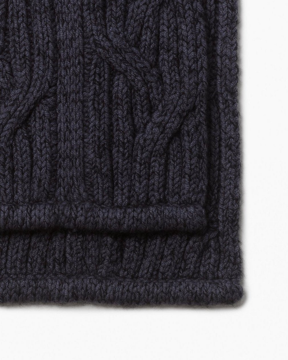 Cable-Knit Scarf - Navy Multi