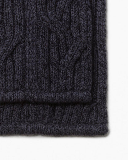 Cable-Knit Scarf - Navy Multi