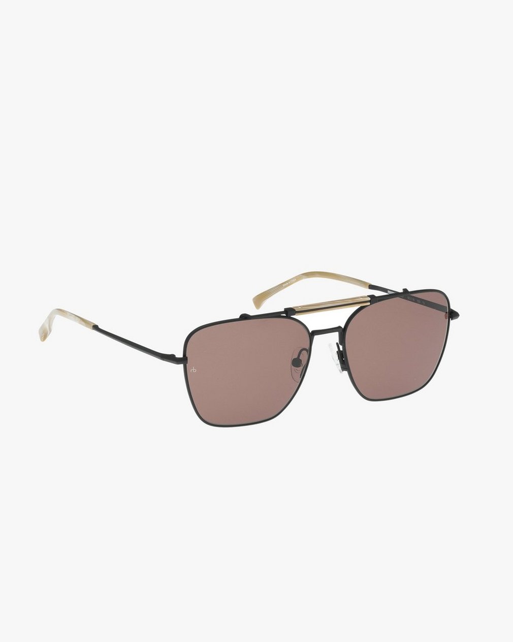 Ryan Square Aviator Sunglasses - Black Brown