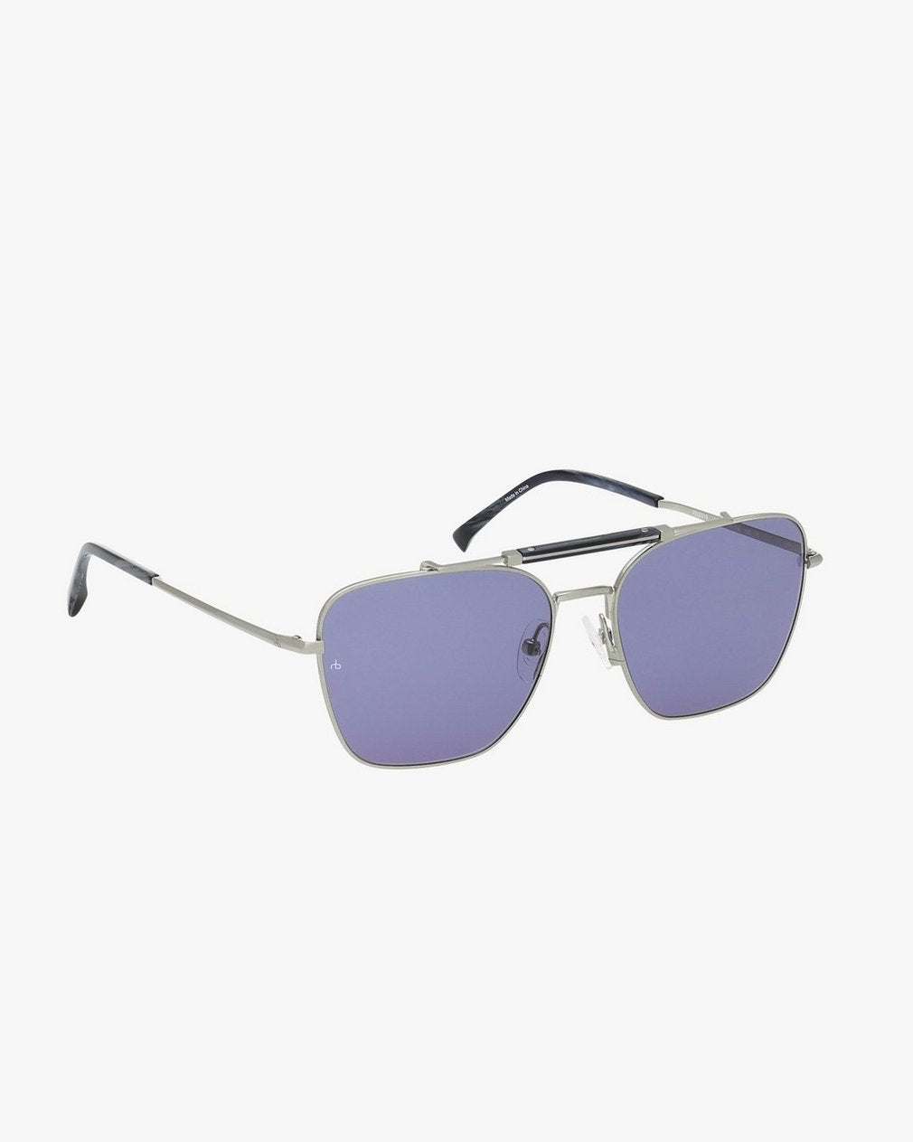 Ryan Square Aviator Sunglasses - Silver Blue
